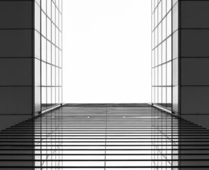 gray and black building mirror